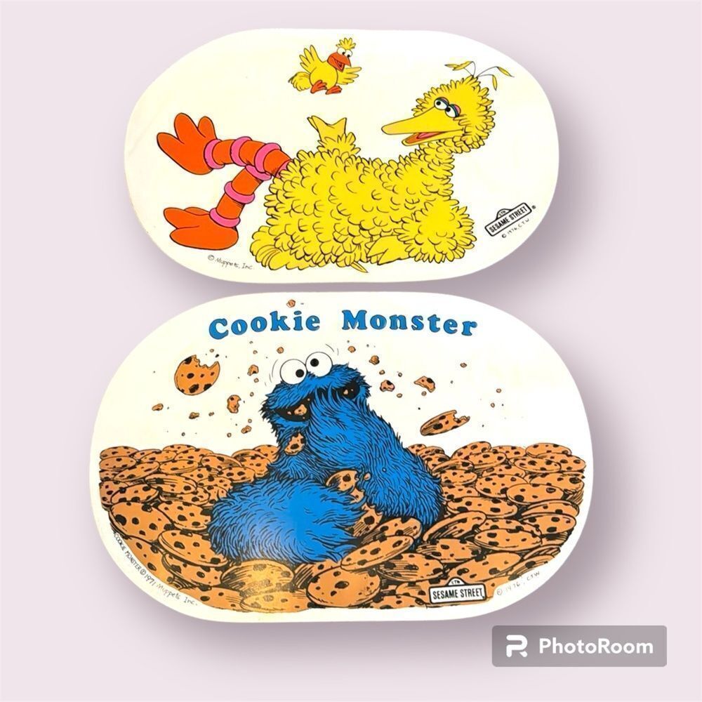 SESAME STREET Set Of 2 Vintage 1976 Placemats